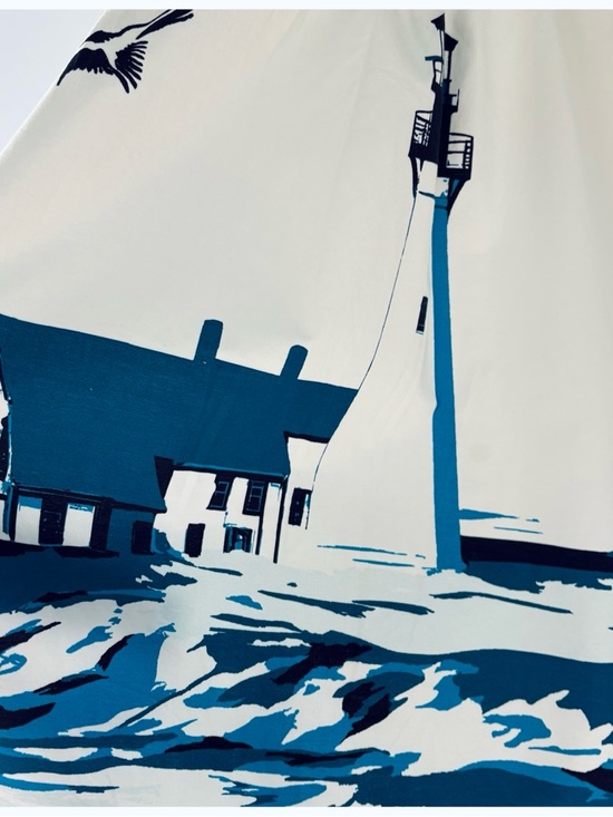 NWT Anthropologie Maeve Sleeveless Nautical Lighthouse Fish Midi Shirt Dress, XL - Picture 15 of 17